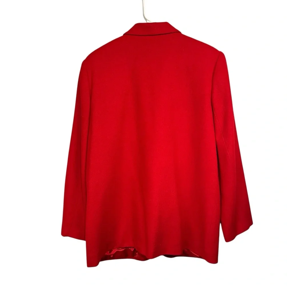 Vintage Sag Harbor Wool Blazer Red Women's Size 12 Lightweight Fall Winter